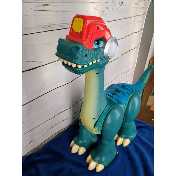 PLAYSKOOL Hero Chomp‎ Squad Blue Green With Helmet BLAZEASAURUS. - Picture 2 of 7